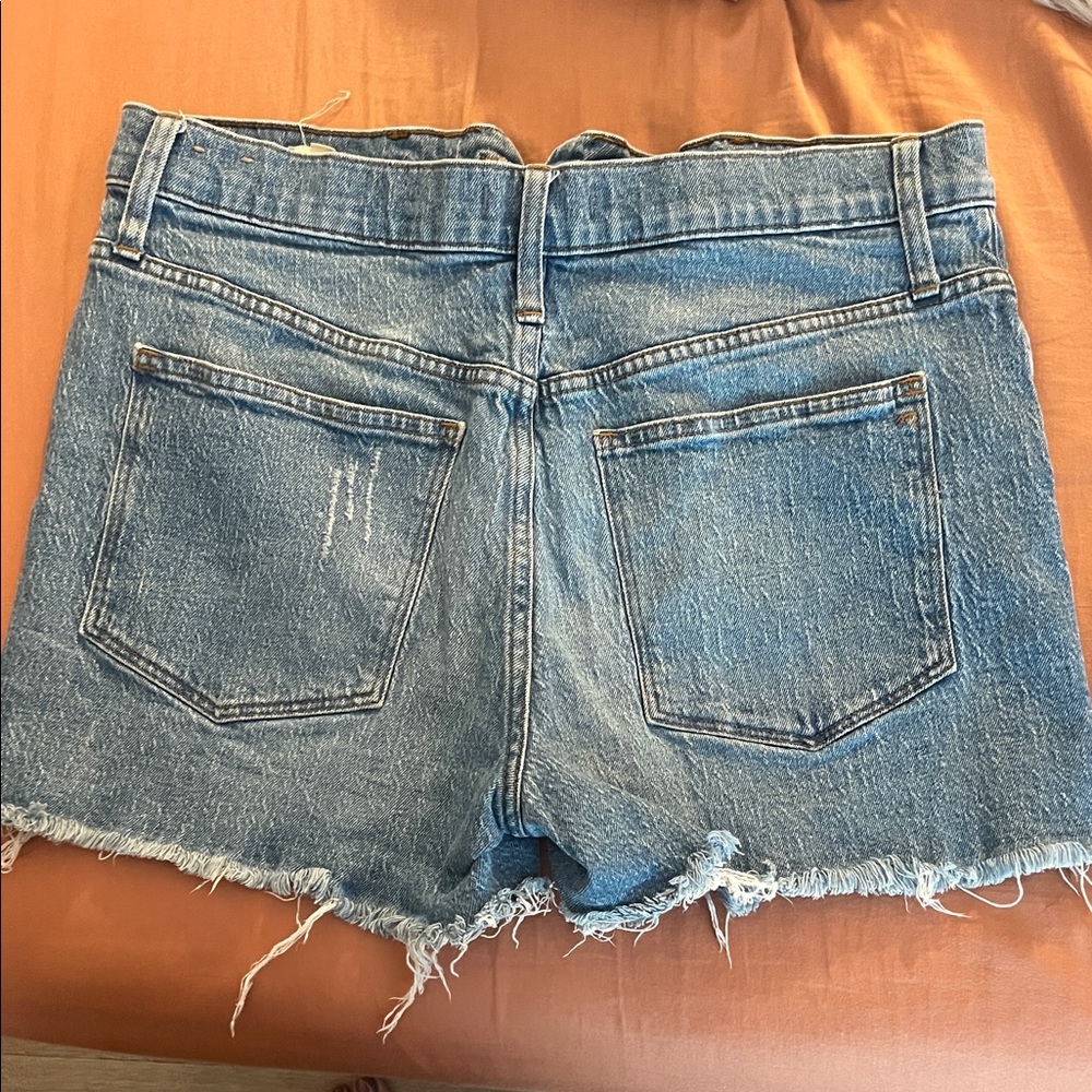 Madewell Blue Distressed Jean Shorts - Picture 4 of 4